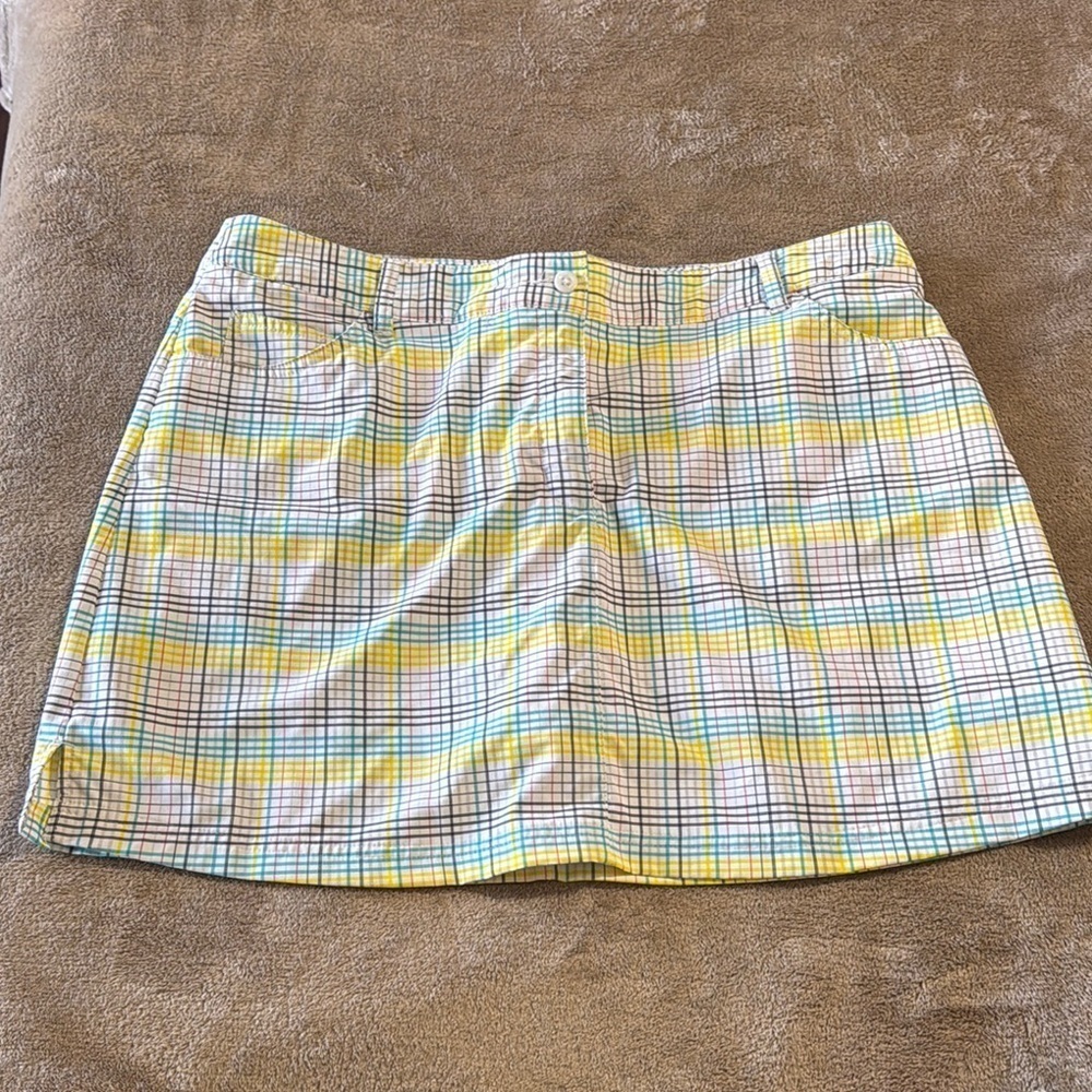 Slazenger Woman’s Plaid‎ Yellow and Teal Women's Skort